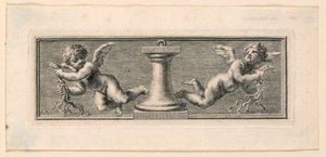 Vignettes with Angels and Instruments of the Passion by Jakob Frey