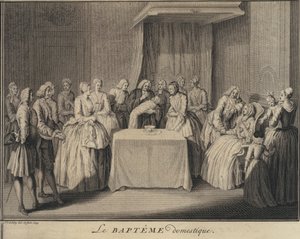 A domestic baptism by Jakob van der Schley