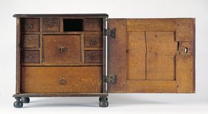 The Joseph and Bathsheba Pope Carved and Applied Valuables Cabinet