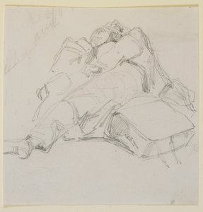 A Man Asleep on a Pile of Luggage by James Abbott McNeill Whistler