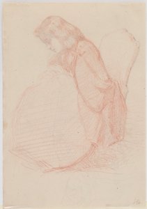 A Two-Sided Drawing of Fumette and Dancing Clowns