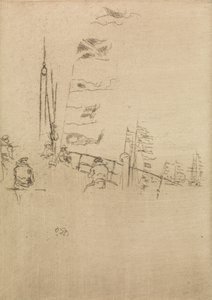 Bunting, from a set of twelve etchings entitled The Naval Review by James Abbott McNeill Whistler