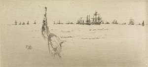 Dipping the Flag, from a set of twelve etchings entitled The Naval Review by James Abbott McNeill Whistler