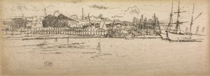Dry-Dock, Southampton, from a set of twelve etchings entitled The Naval Review by James Abbott McNeill Whistler