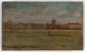 Harmony in Brown and Gold: Old Chelsea Church, probably 1884 by James Abbott McNeill Whistler