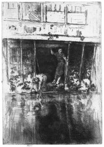 House on the Canal in Amsterdam by James Abbott McNeill Whistler
