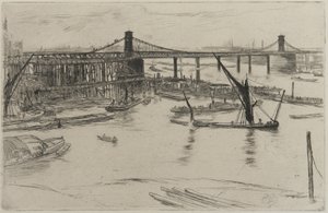 Old Hungerford Bridge by James Abbott McNeill Whistler