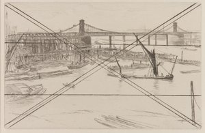 Old Hungerford Bridge by James Abbott McNeill Whistler