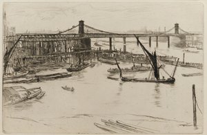 Old Hungerford Bridge, 1861 by James Abbott McNeill Whistler