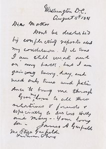 Letter from James Abram Garfield to His Mother, from 