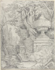 Ancient Sculptures with a Cock Fighting a Snake by James 