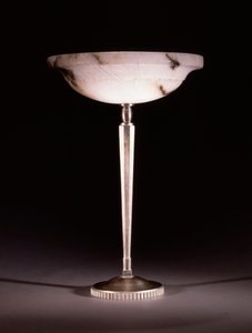 A silvered bronze table lamp designed by Jacques-Emile Ruhlmann, c.1913 by James Baker (attr. to) Pyne