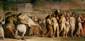 Crowning the Victors at Olympia: Detail of Central Panel Showing Diagoras by James Barry