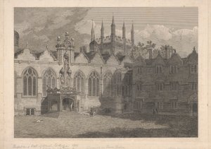 A View of the Chapel and Hall of Oriel College