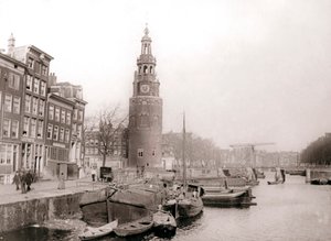 Barges on the Canal in Front of the Montelbaanstoren, Amsterdam, 1898