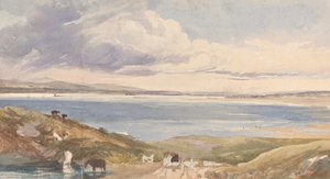 Landscape by the Shore with Road in Foreground by James Bulwer