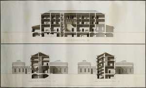 Designs for a Neo-Classical House for Lord Charleville: Three Sections by James Byres