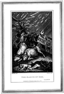 The Plague of Rain and Hail, one of the Seven Plagues of Egypt, c1759-c1789 by James Caldwall