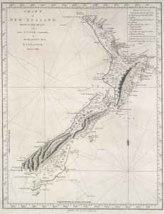 Chart of New Zealand, explored in 1769 and 1770 by Lieutenant J. Cook by James Cook