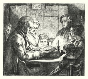 Scene in a Scottish Cottage by James Dawson Watson