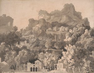Rocky Landscape with Classical Buildings by James Deacon
