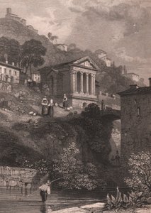 View of Temple of Clitumnus along Clitunno River by James Duffield Harding