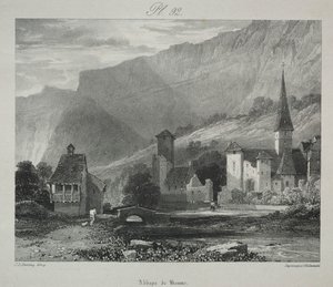 Picturesque and Romantic Voyages in Ancient France. Franche Comté: Abbey of Baume, Baume-les-Messieurs by James Duffield Harding