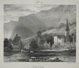 Picturesque and Romantic Voyages in Ancient France. Franche Comté: Abbey of Baume, Baume-les-Messieurs by James Duffield Harding