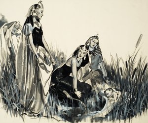 Moses is found among the bullrushes by James Edwin McConnell