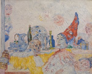 Pierrot as a Skeleton in a Yellow Toga by James Ensor