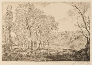 Pond with poplars by James Ensor