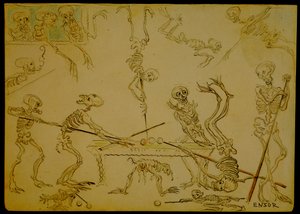 Skeletons Playing Billiard by James Ensor