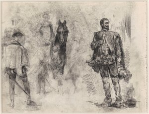 Spaniard Seen from Behind, Horseman and Spaniard with One Raised Finger by James Ensor