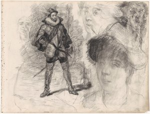 Spanish Soldier and Four Faces by James Ensor