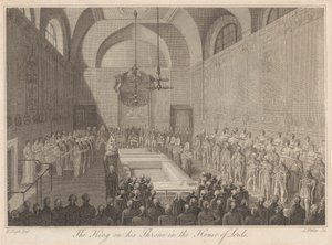 King on His Throne in the House of Lords by James Fittler