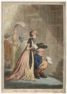 A Peep at Christies; or Tally-ho, & His Nimeney-Pimmeney Taking the Morning Lounge by James Gillray