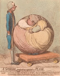 A Sphere, Projecting Against a Plane, January 3, 1792 by James Gillray