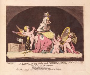 A Vestal of -93, trying on the Cestus of Venus, pub. 1793 by James Gillray