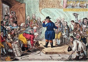An Old English Gentleman Pestered by Servants Wanting Places by James Gillray