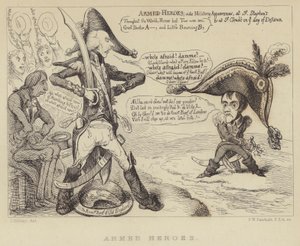 Armed Heroes: British Prime Minister Henry Addington confronting Napoleon and the threat of a French invasion, 1803 by James Gillray