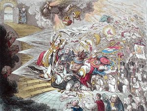 End of the Irish Farce of Catholic Emancipation, published by Hannah Humphrey in 1805 by James Gillray