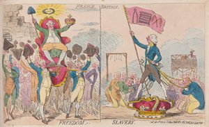 France Freedom, Britain Slavery, pub. 1789 by James Gillray