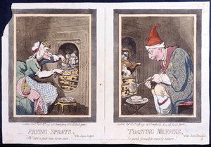 Frying Sprats, or Royal Supper, and Toasting Muffins, or Royal Breakfast