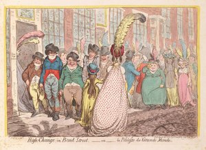 High Change in Bond Street, ou la Politesse de Grande Monde, pub. 1796 by James Gillray