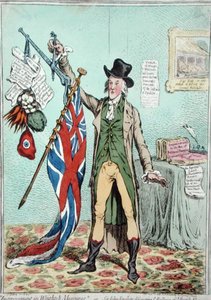Improvement in Weights and Balances, or Sir John Seeclear discovering the Balance of the British Flag by James Gillray