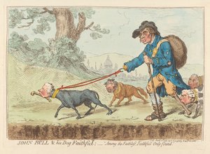 John Bull & His Dog Faithful; - "Among The Faithless, Faithful Only Found" by James Gillray