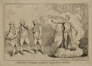 Malagrida and Conspirators, Consulting the Ghost of Oliver Cromwell by James Gillray