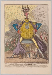 Midas, Transmuting all into Gold Paper by James Gillray