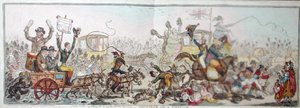 Posting to the Election: a scene on the road to Brentford, published by Hannah Humphrey in 1806 by James Gillray