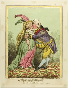 The Kiss at Württemberg by James Gillray